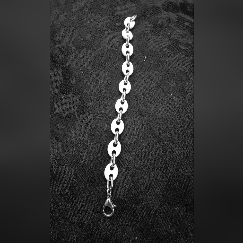 Stainless Steel/Ceramic Link Bracelet